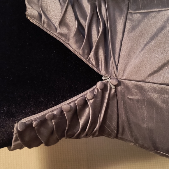 VINTAGE WTOO Long Silver Formal Gown Dress Size 10 - Picture 9 of 17